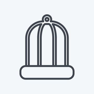 Icon Bird Cage - Line Style - Simple illustration,Editable stroke