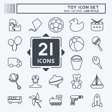 Icon Set Toy - Line Style - Simple illustration