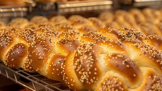 The flavors of the holiday can also be found in bakeries as they sell roundshaped challah breads often topped with delicious toppings like sesame seeds or cinnamon sugar.