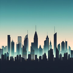 Experience the allure of urban life with minimalist city skyline image