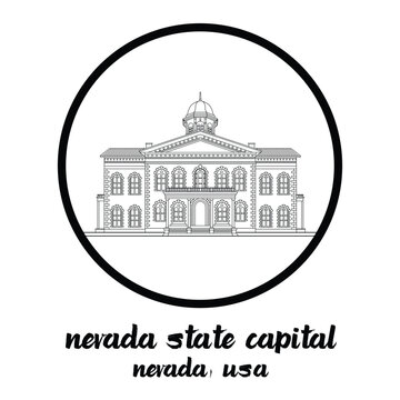 Circle Icon Nevada State Capital. Vector illustration