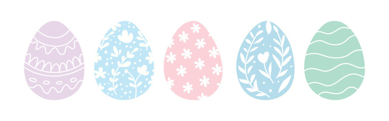 Easter eggs icons set.