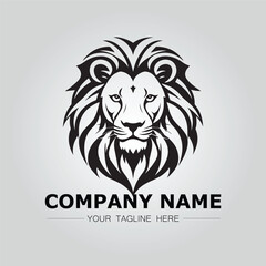 Head lion logo company design illustration vector image