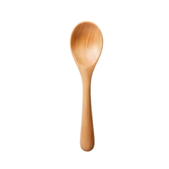 Fotobehang New empty wooden spoon isolated on white and transparent background, top view © Take Your Image PNG 