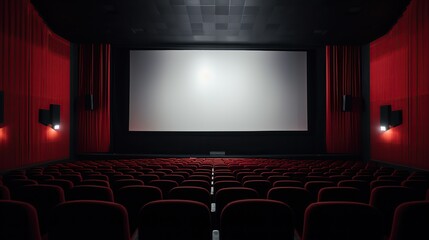 empty cinema on white background