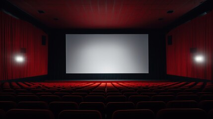 empty cinema on white background