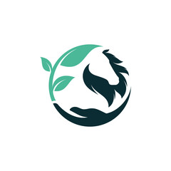 using the basic concept of a circle by combining hands, plants, and horse heads into one unique and interesting concept