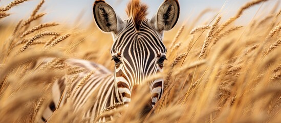 Zebra in Wheat Field