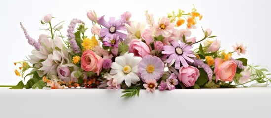 Bouquet of assorted flowers on table