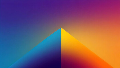 Blue, orange and purple grainy blurred gradient background with cube shape