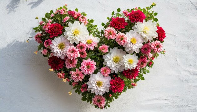 Flores formando un coraz&oacute;n