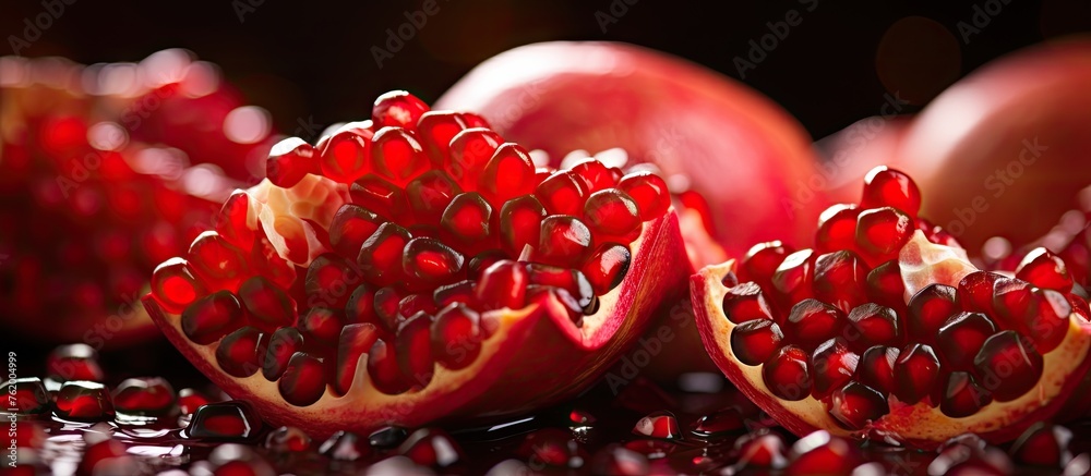 Sticker Fresh pome fruits in vibrant red color