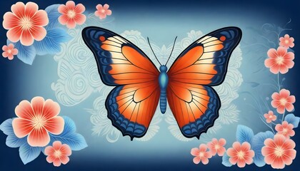 Beautiful and colourful butterfly with colorful background 