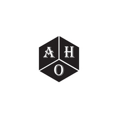 AHO letter logo design on white background. AHO creative initials letter logo concept. AHO letter design.
