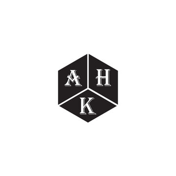 AHK letter logo design on white background. AHK creative initials letter logo concept. AHK letter design.
