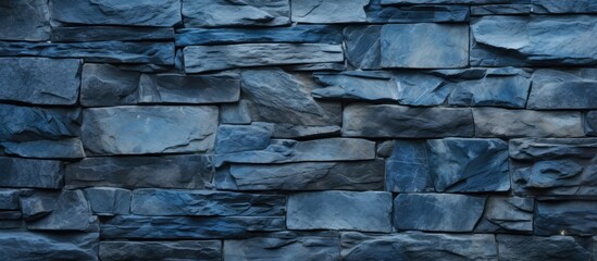 Stone wall with blue pattern - Powered by Adobe