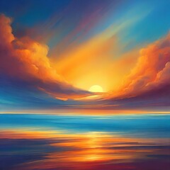 Naklejka premium sunset in the sea