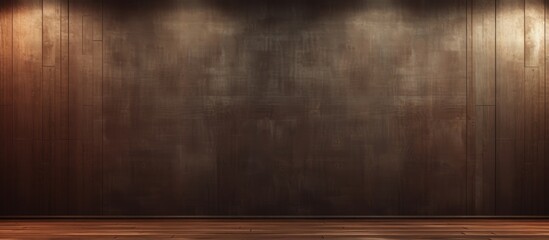 Dark wood wall with middle spotlights