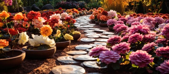 Various blooms in a colorful garden