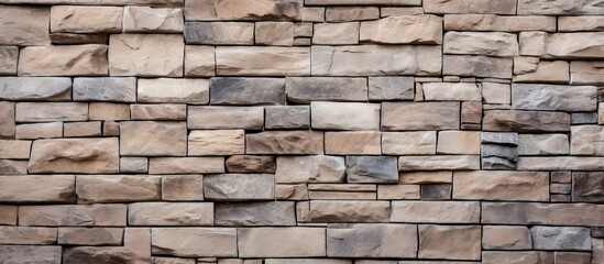 Rustic Old Stone Wall with Intricate Brown Stone Pattern Background Texture