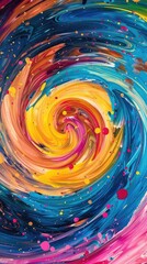 Abstract background of colorful paint. The rotation of the whirlpool of colored smoke. Abstract background