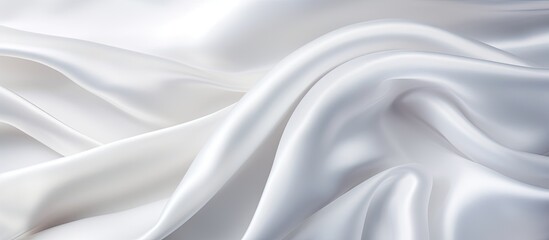 Obraz premium Soft white silk fabric close-up