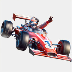 3d racing car formula 1 on a white background