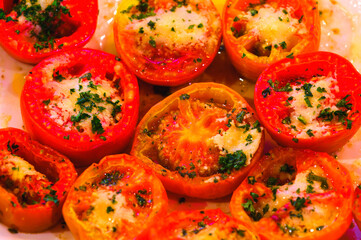 colorful of seared tomatoes background.