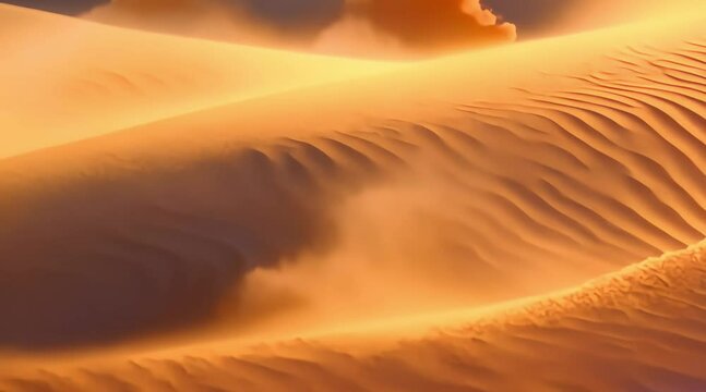 close up of windblown golden sand,3d desert