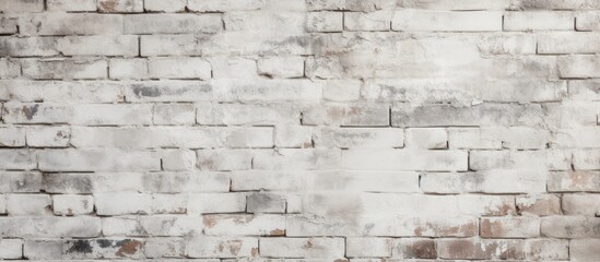 Whitewashed Brick Wall Background. Vintage Texture with Shabby Painted Plaster.
