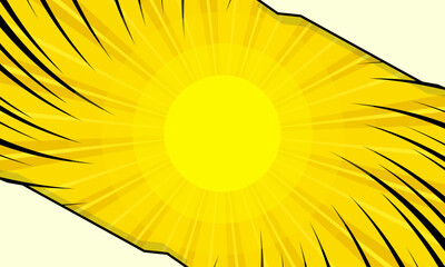 Comic yellow background with radial rays