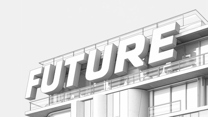 Future Text Typography presentation title concept background