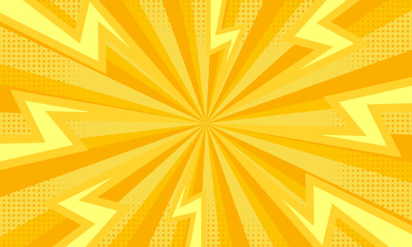 Yellow comic background with lightning 
