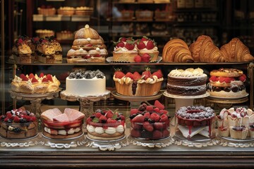 Assorted Cakes Display Case