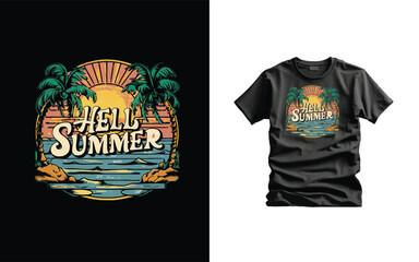 Summer creative artwork vector print t-shirt design