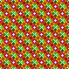 Abstract Islamic Geometric Pattern Pixel Design