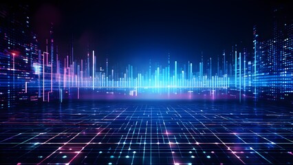 Abstract data flowing technology check pattern background	
