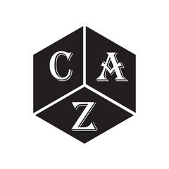 CAZ letter logo design on white background. CAZ creative initials letter logo concept. CAZ letter design.
