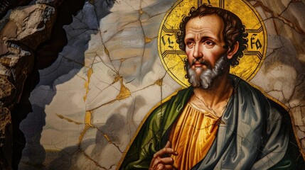  Saint Peter, apostle a foundational figure in early christianity and a central figure in catholic tradition - obrazy, fototapety, plakaty