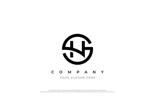 Initial Letter HS or SH Logo Design