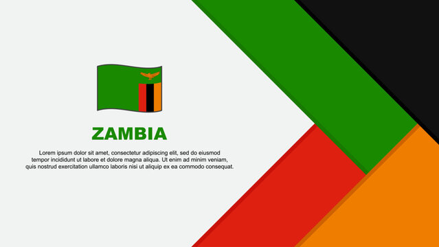 Zambia Flag Abstract Background Design Template. Zambia Independence Day Banner Cartoon Vector Illustration. Zambia Cartoon