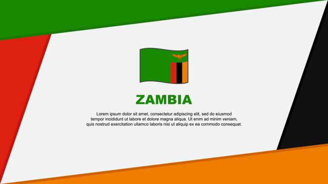 Zambia Flag Abstract Background Design Template. Zambia Independence Day Banner Cartoon Vector Illustration. Zambia Banner