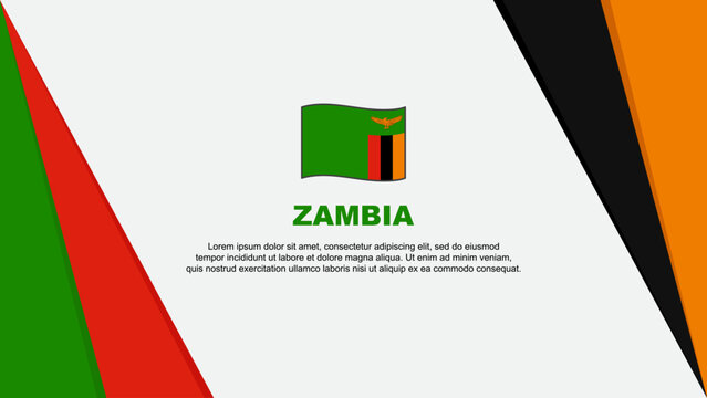 Zambia Flag Abstract Background Design Template. Zambia Independence Day Banner Cartoon Vector Illustration. Zambia Flag