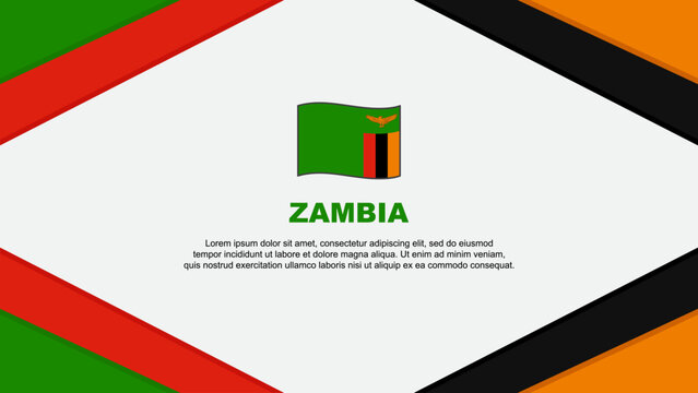 Zambia Flag Abstract Background Design Template. Zambia Independence Day Banner Cartoon Vector Illustration. Zambia Template