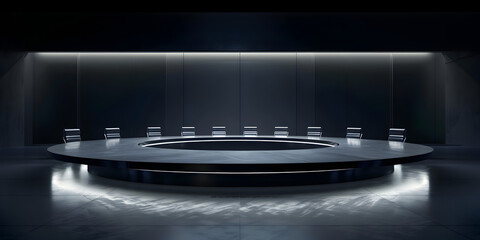 white light round podium and black background for mock up realistic image, 
