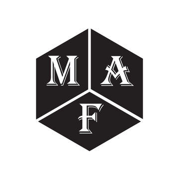MAF letter logo design on white background. MAF creative initials letter logo concept. MAF letter design.
