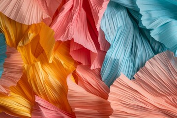 Captivating crepe paper: a vibrant photo illustrating its textured versatility - obrazy, fototapety, plakaty