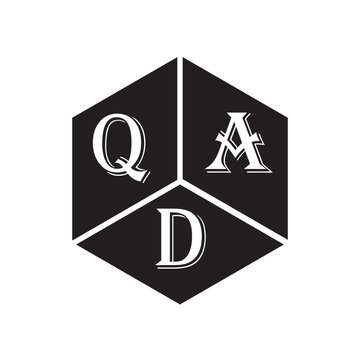 QAD letter logo design on white background. QAD creative initials letter logo concept. QAD letter design.
