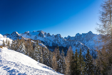 Lussari mountain in the Julian Alps