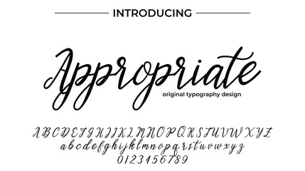 Appropriate Font Stylish brush painted an uppercase vector letters, alphabet, typeface